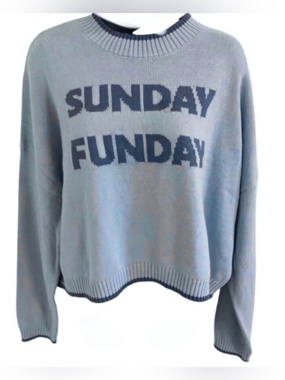 Jessica Simpson Light Blue 'Sunday Funday' Crewneck Sweater